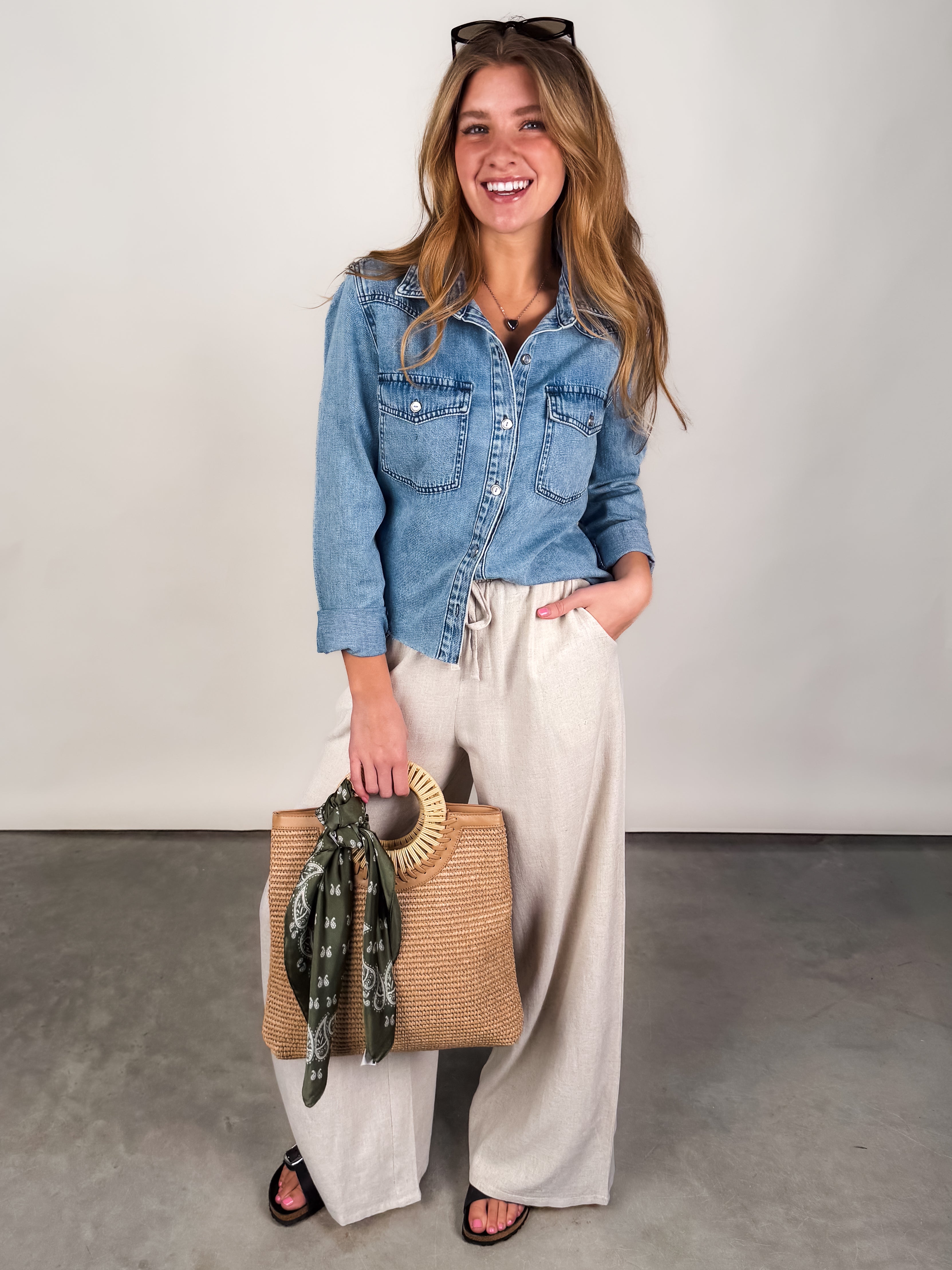 Posey LS Shirt W/ Frayed Hem Look image