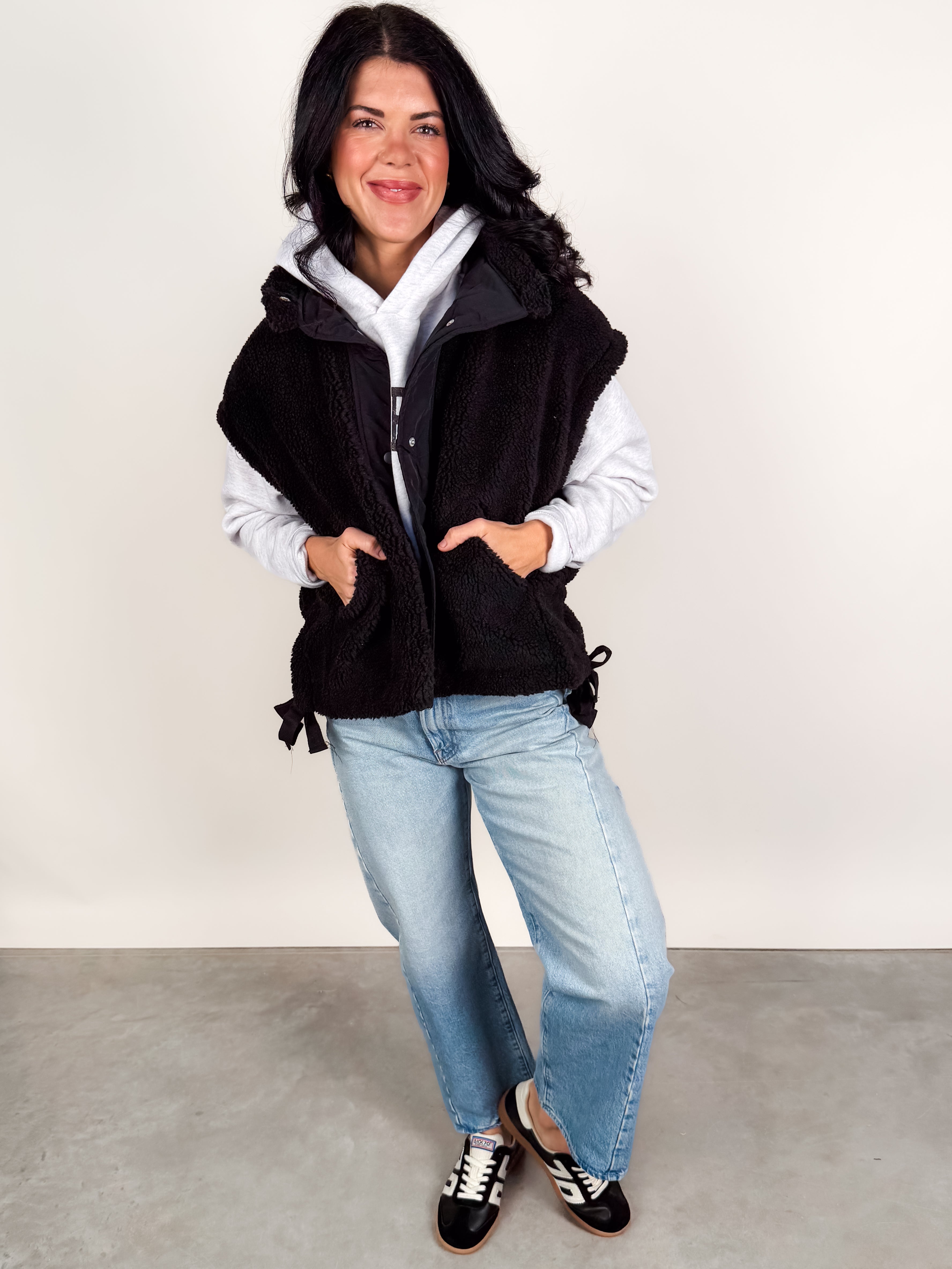 Passed A Stranger Sherpa Vest Jacket Look image