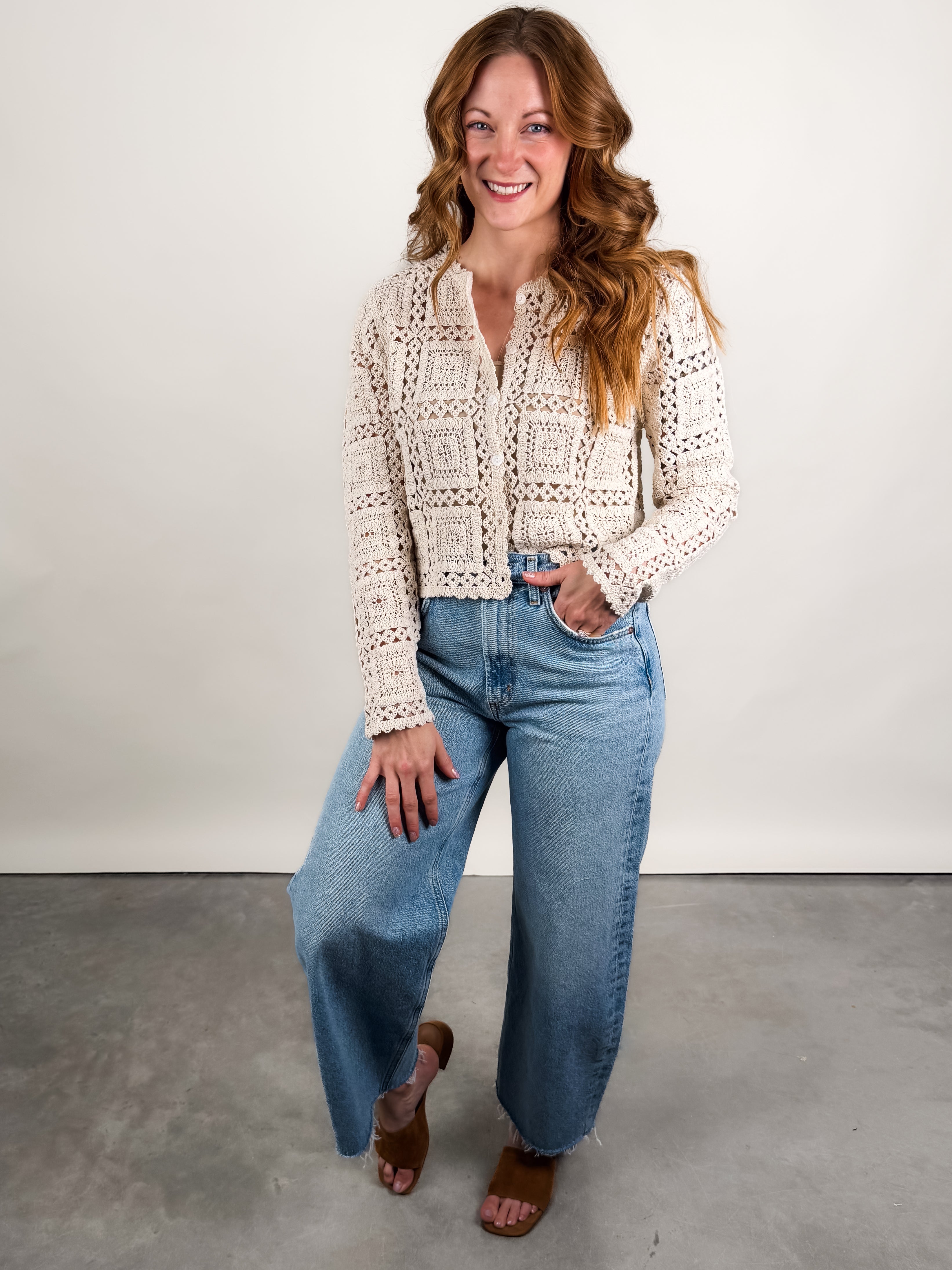 Laurel LS Crew Neck Cardigan Look image