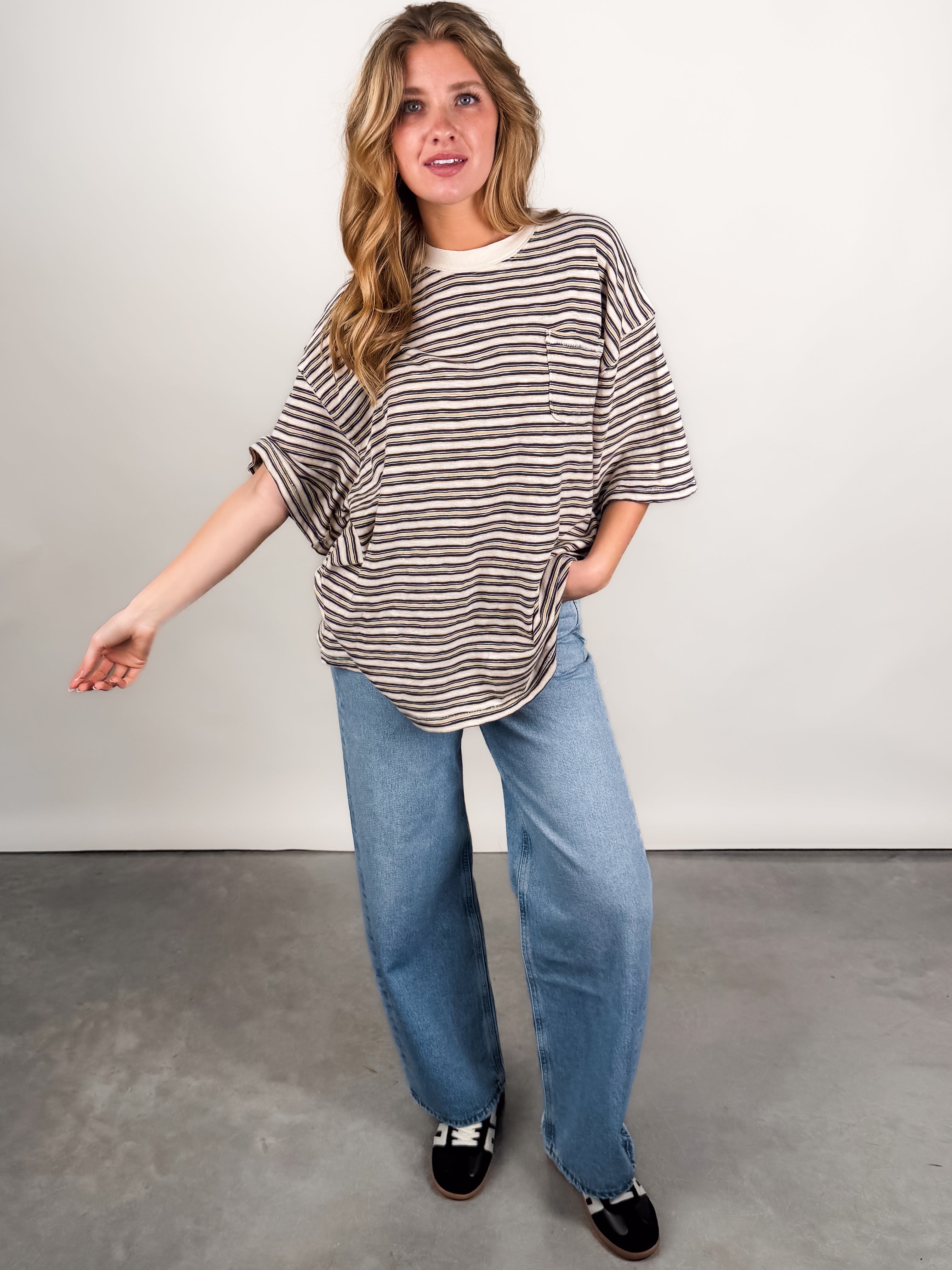 All Love Stripe Pocket Tee Look image