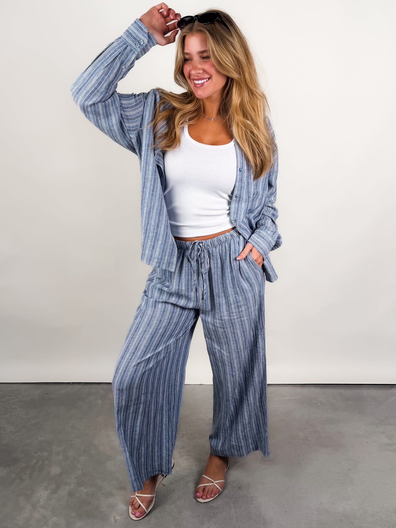 The Perfect Striped Button Up Look