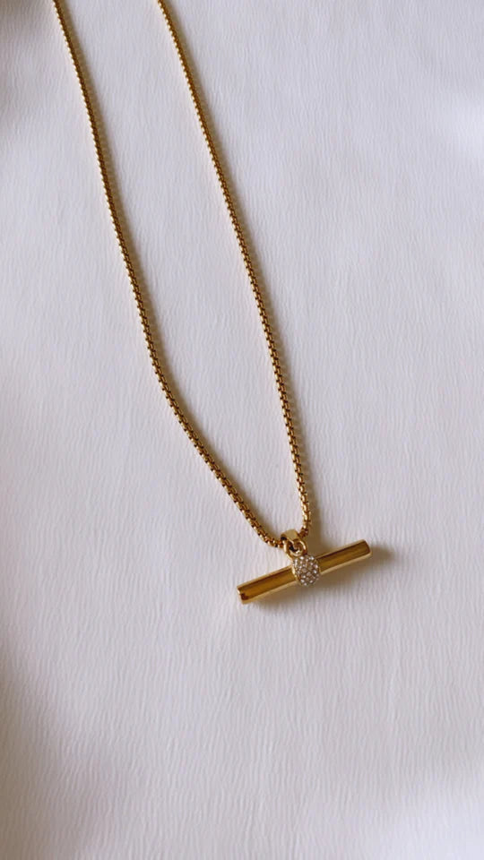 Chelsea CZ Bar Necklace