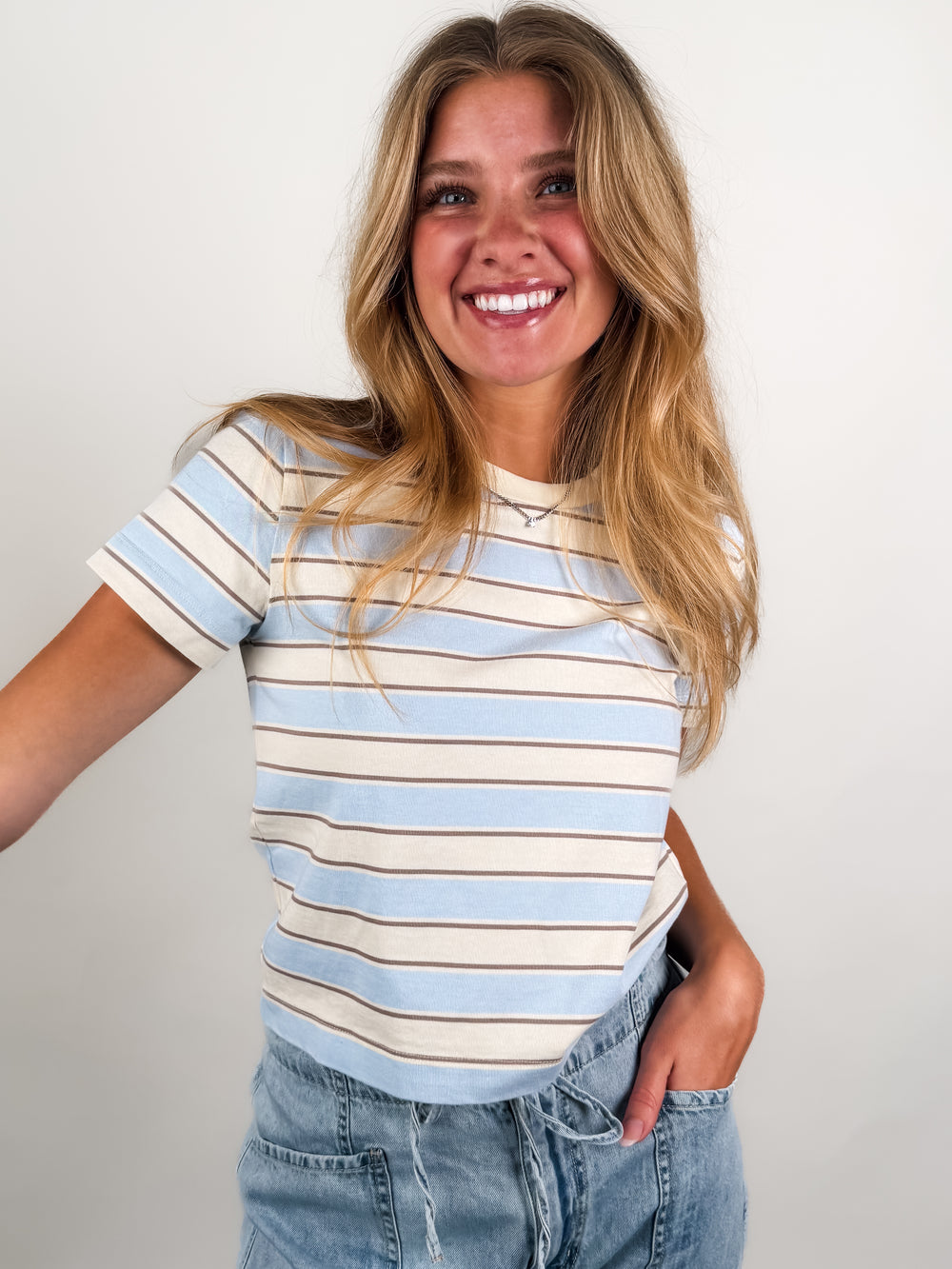 Gia Striped Crew Tee