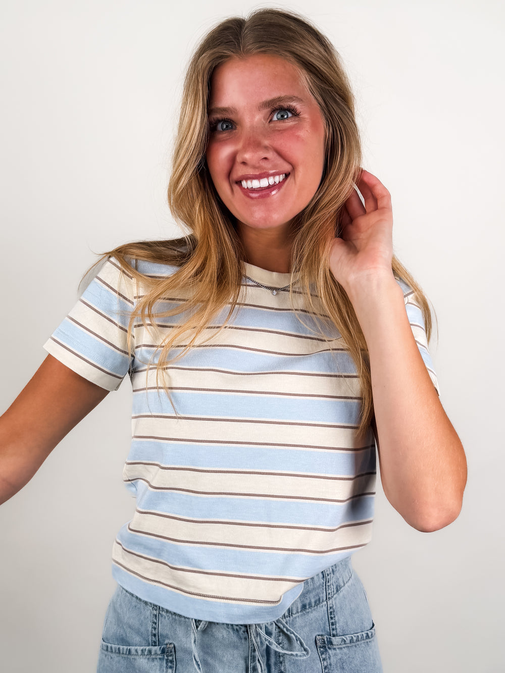 Gia Striped Crew Tee