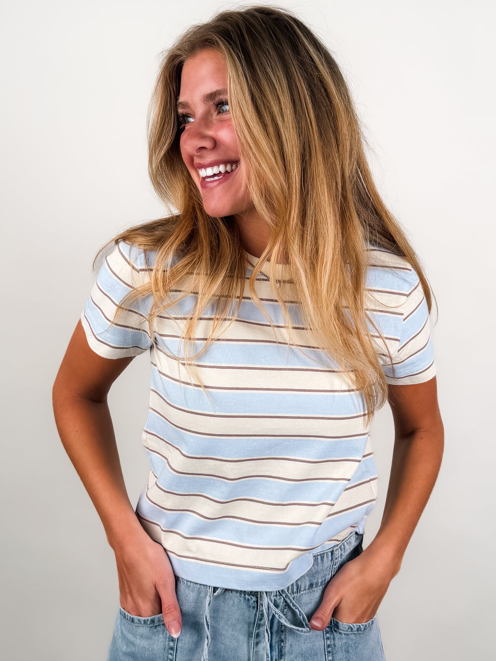 Gia Striped Crew Tee