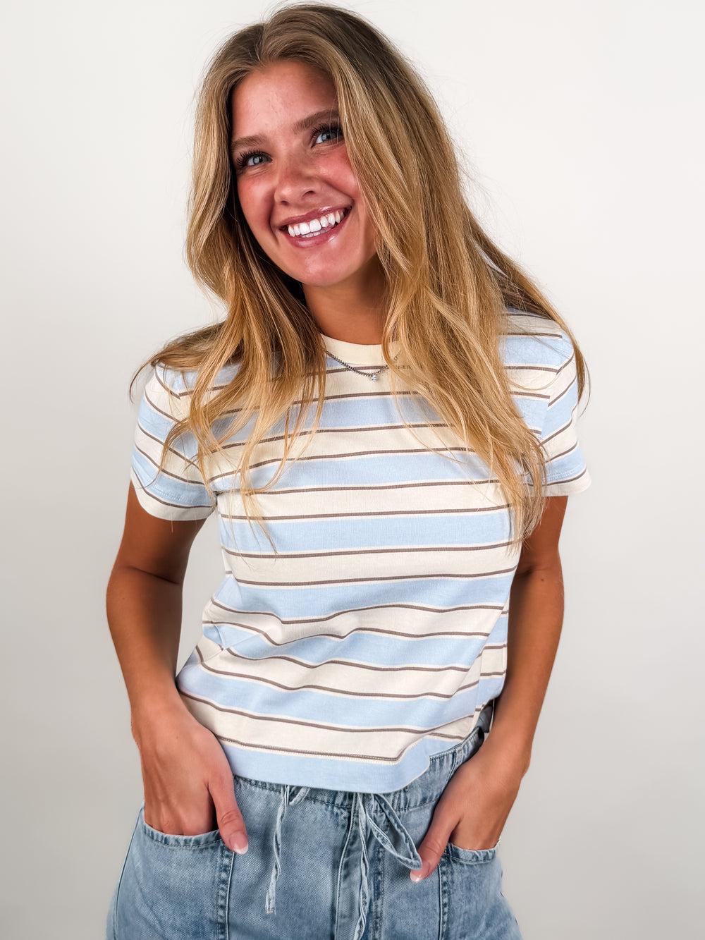 Gia Striped Crew Tee
