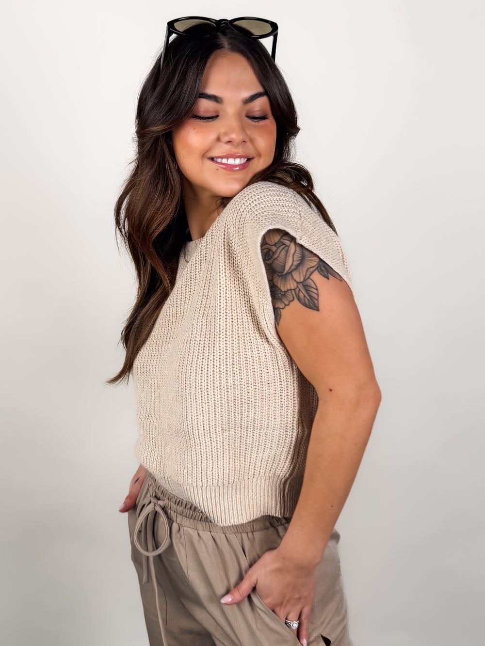 Raindrops Cropped Sweater