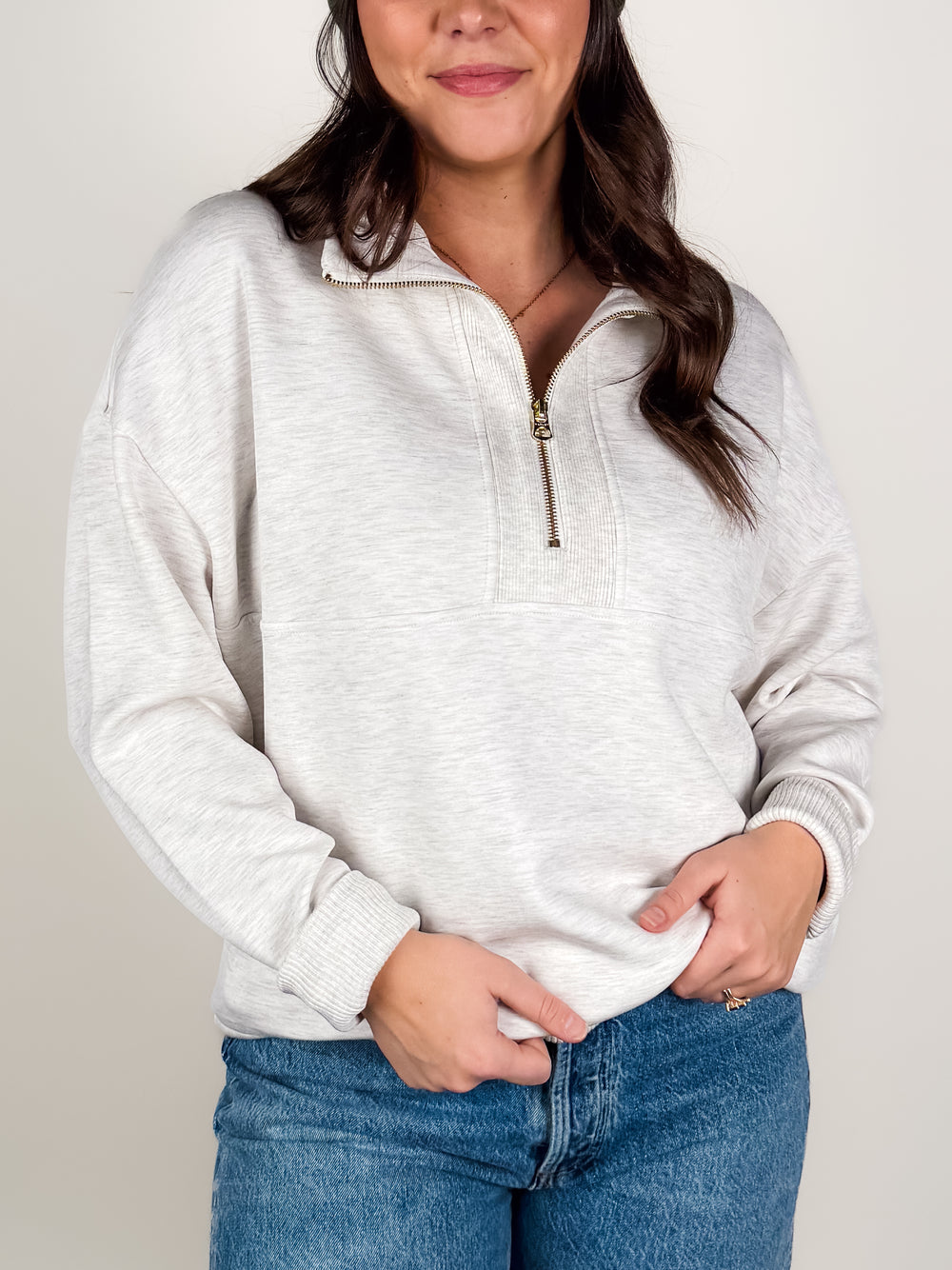 Molly Half Zip Longline Sweat