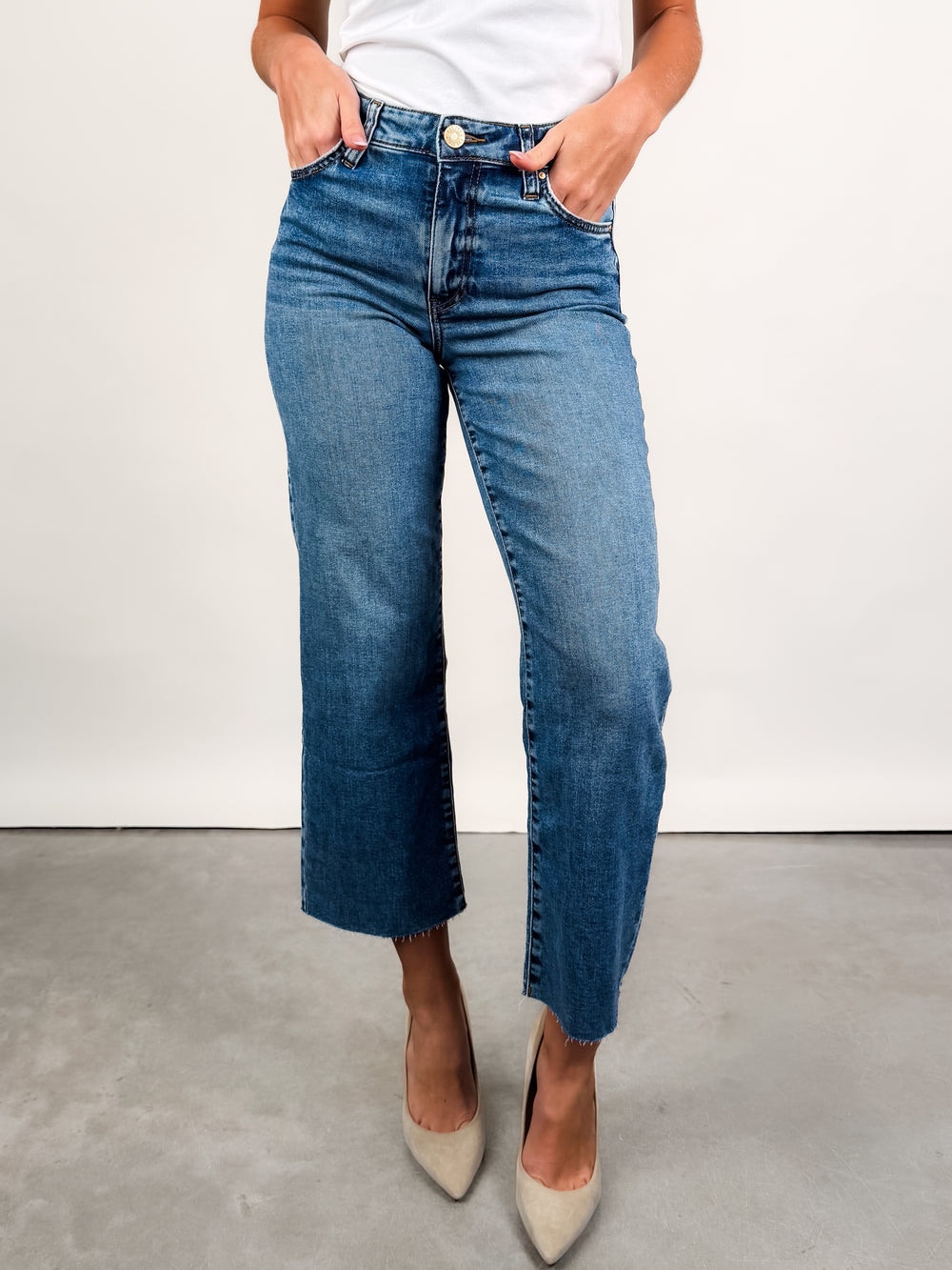Charlotte High Rise Wide Leg Raw Hem