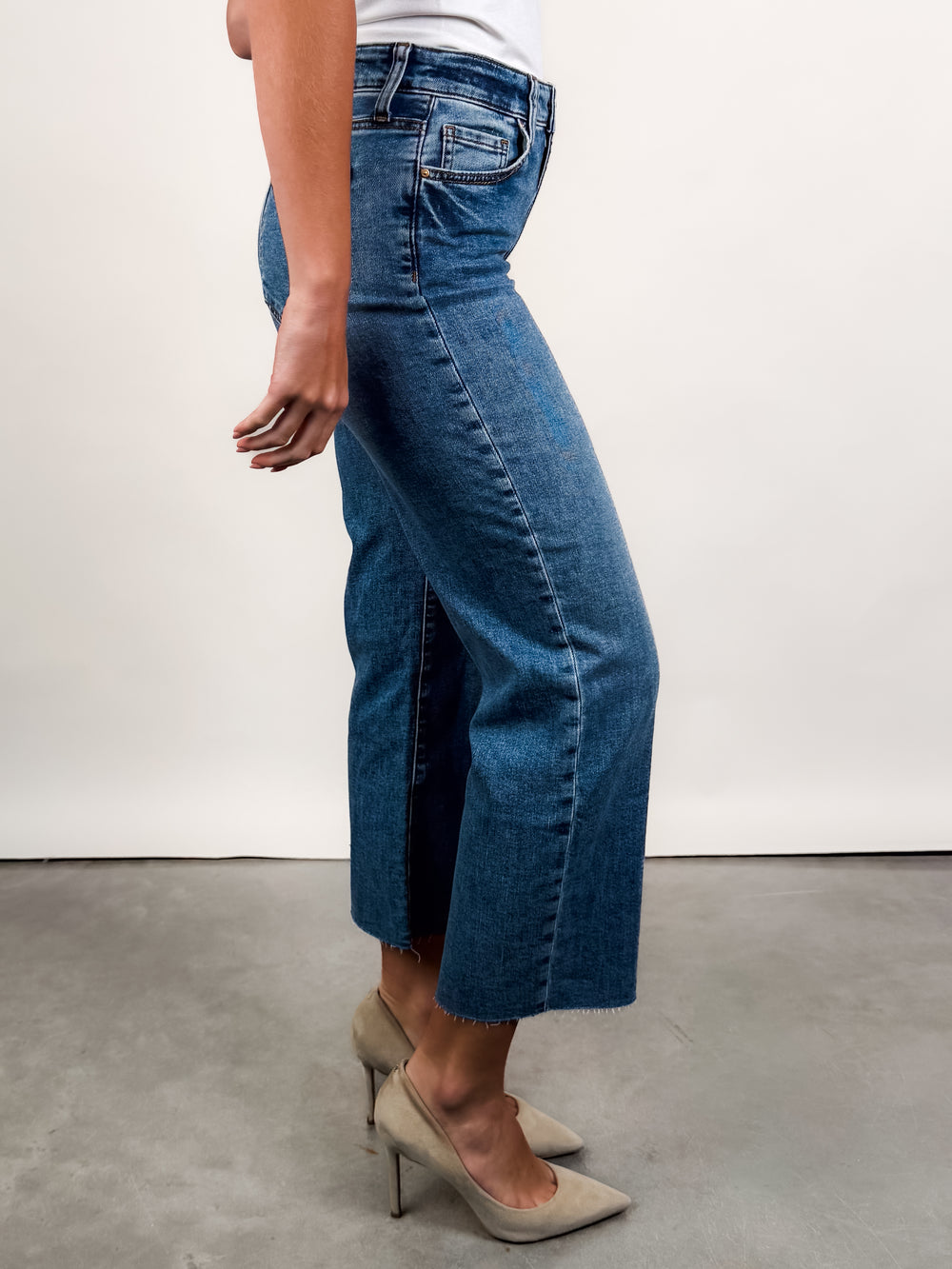 Charlotte High Rise Wide Leg Raw Hem