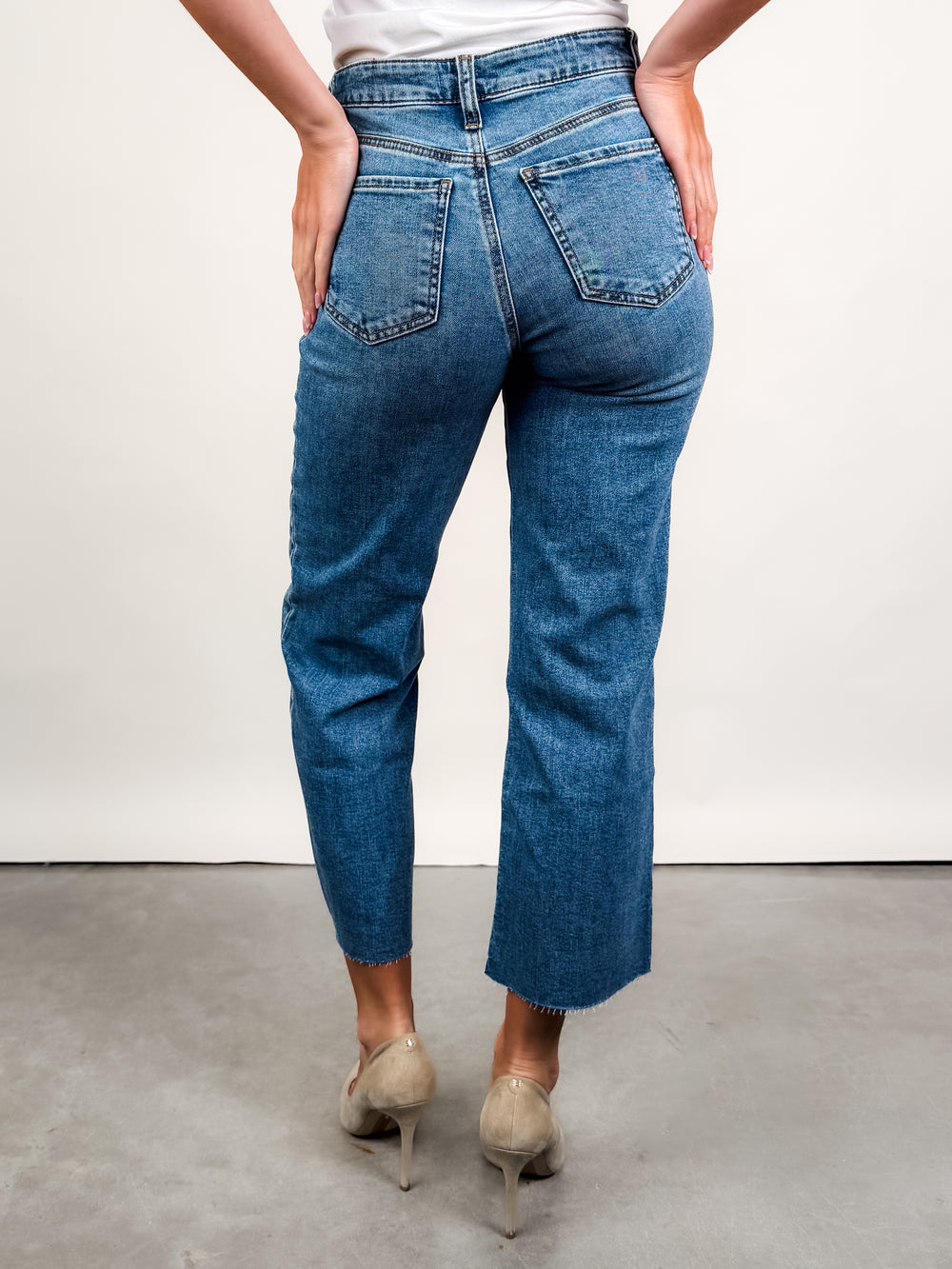 Charlotte High Rise Wide Leg Raw Hem