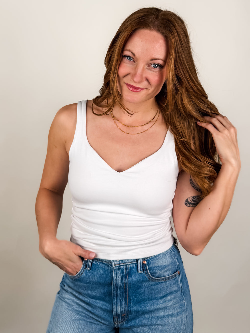 Imane Cotton Core Sweetheart Tank