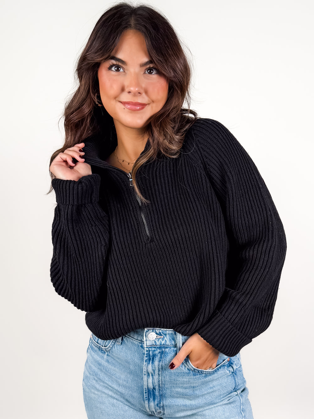 Debbie Half Zip Sweater