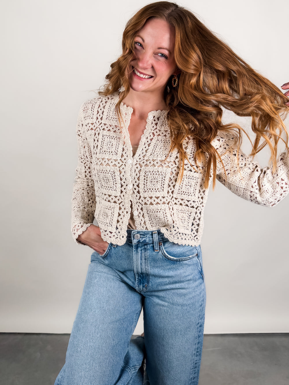 Laurel LS Crew Neck Cardigan