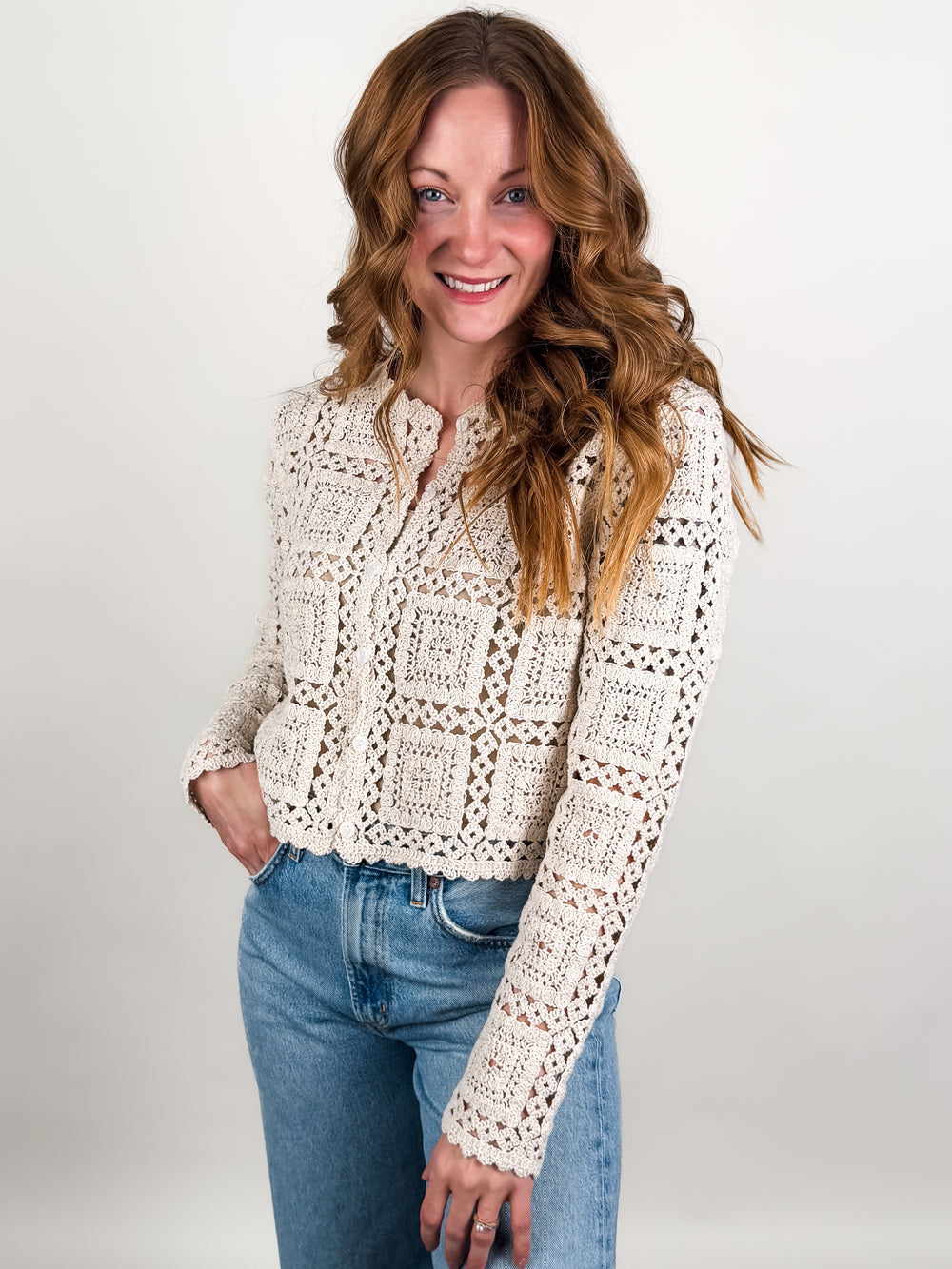 Laurel LS Crew Neck Cardigan