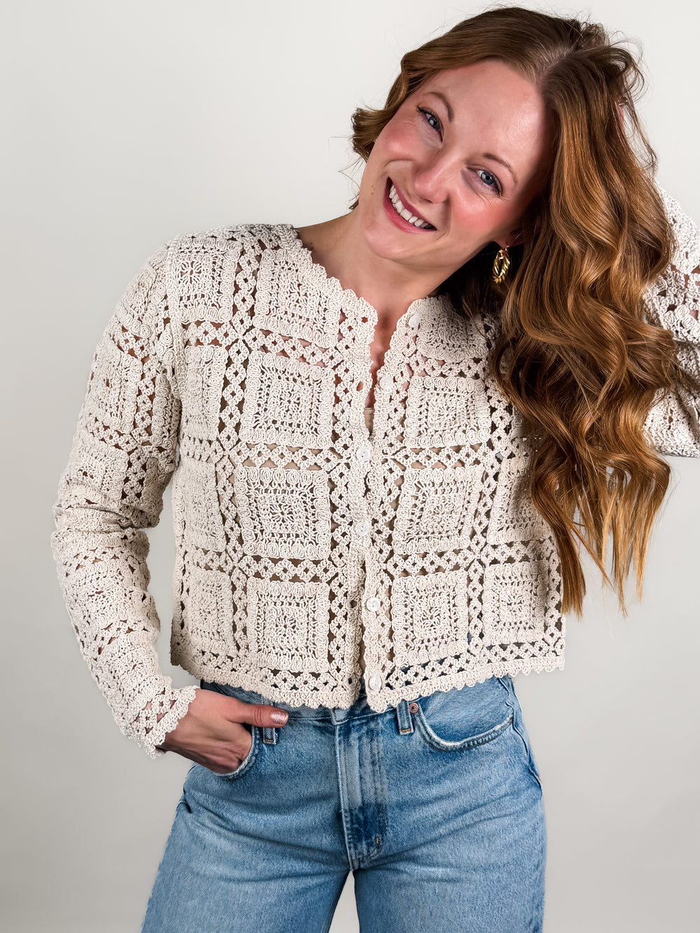 Laurel LS Crew Neck Cardigan