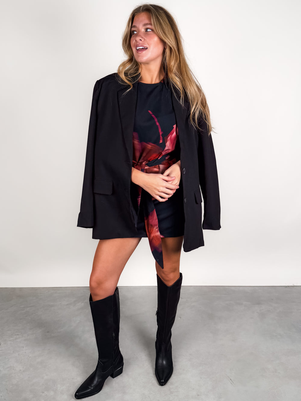 Opulent Shadows Strong Shoulder Mini Dress