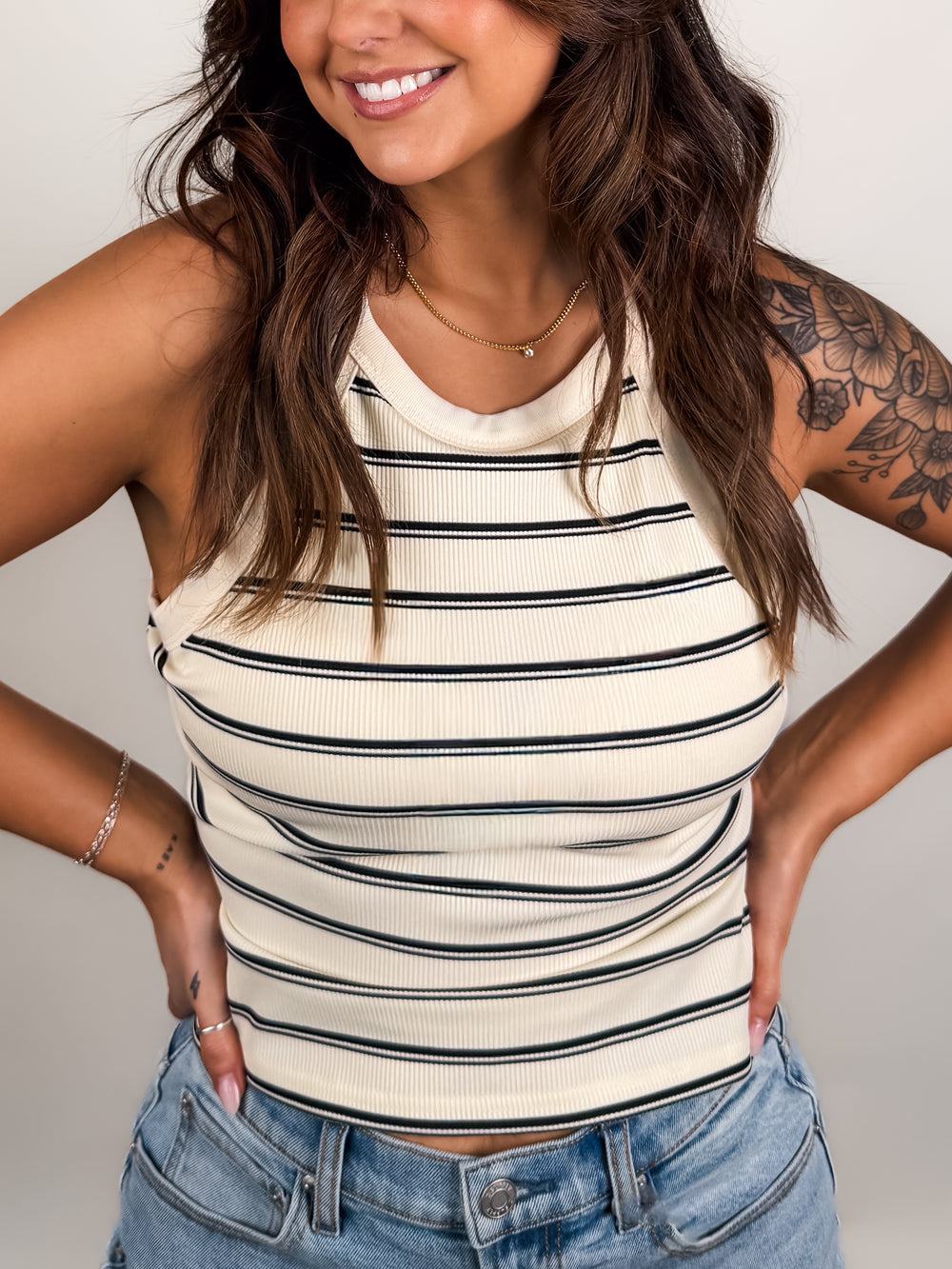 Looking Out At Emptiness Stripe Tee