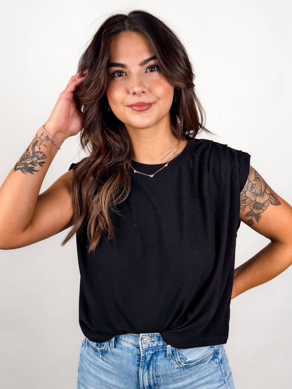 Statuesque Shirred Tank