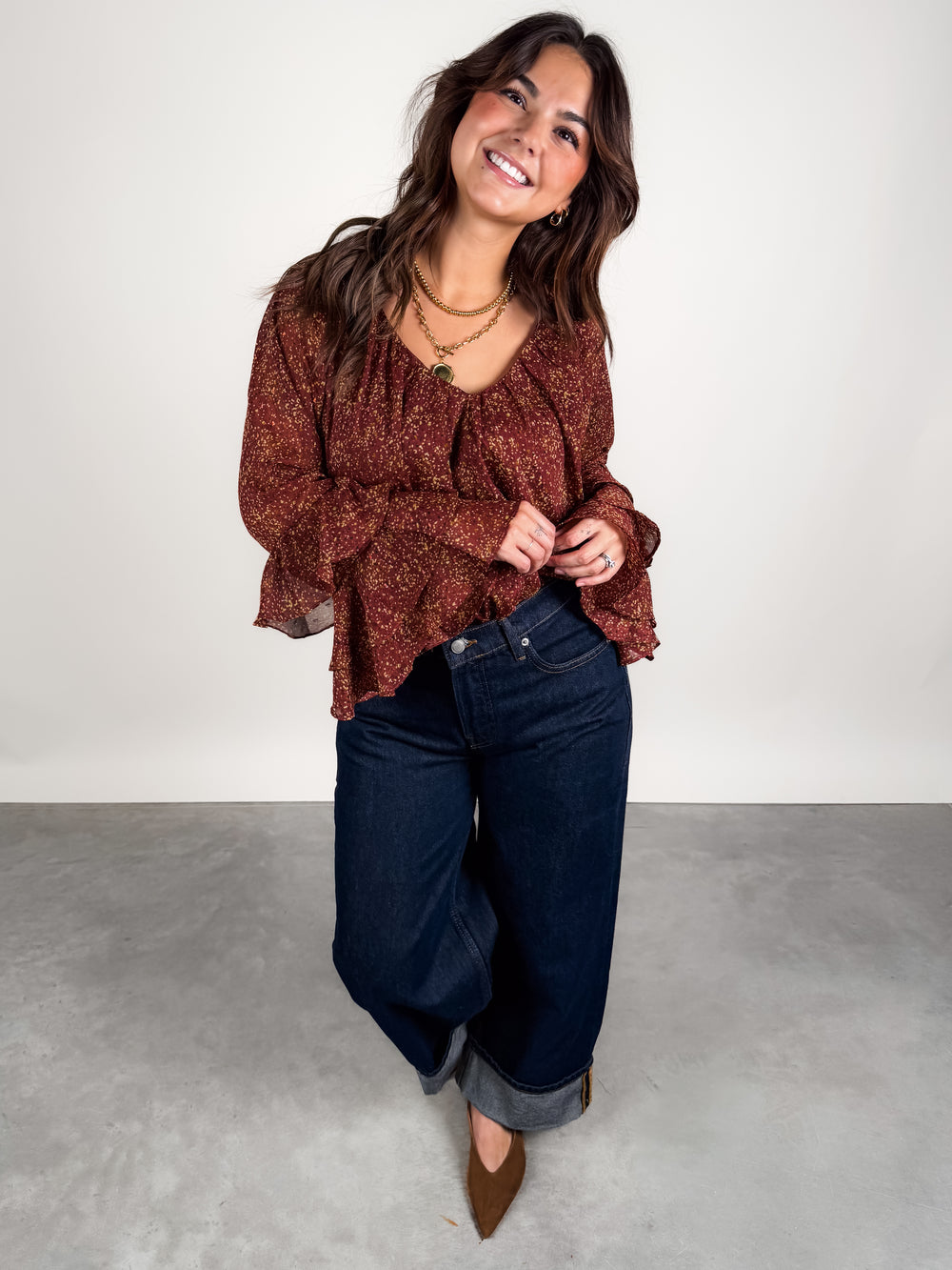 Candlelight Ruffle Sleeve Blouse