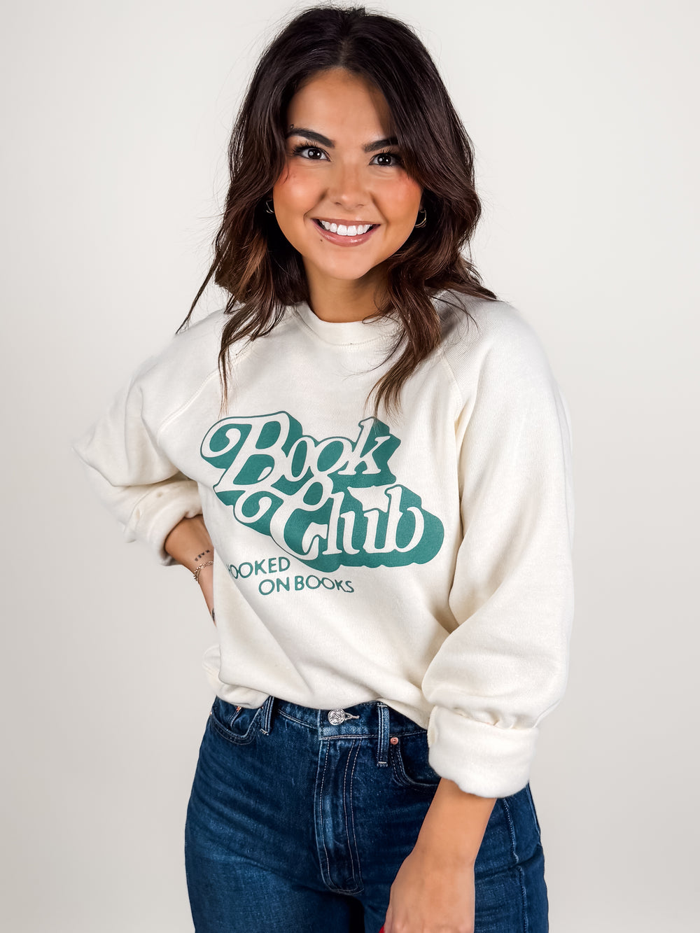 Book Club Raglan Crew