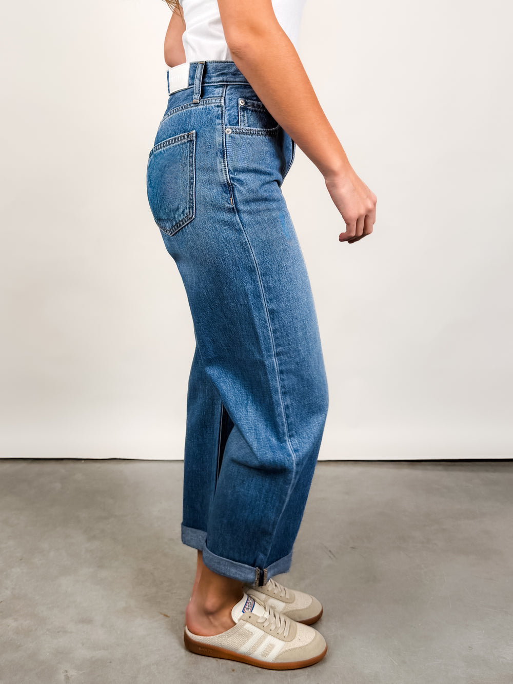 Donny Cropped Bowed Wide Leg Jeans in