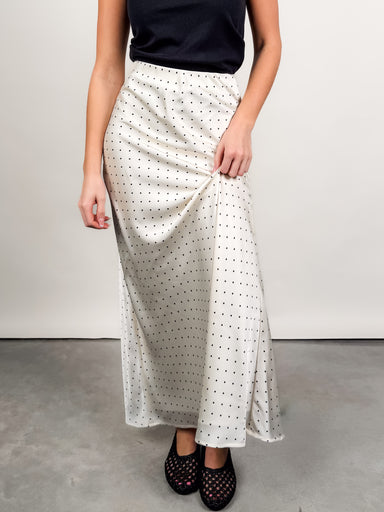 Polka Dot Satin Skirt