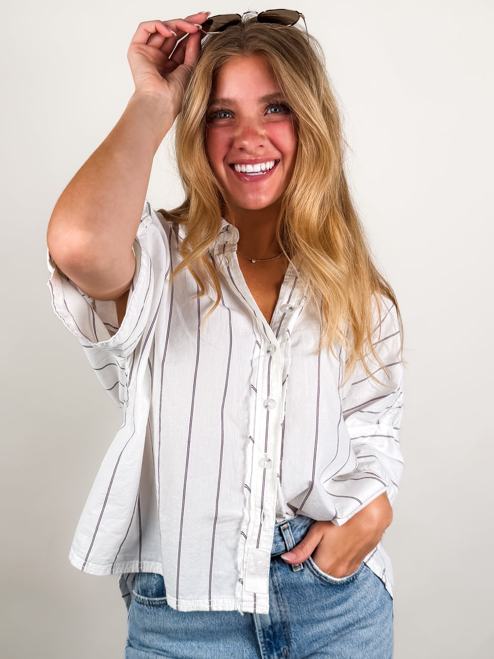 Seaside Cotton Stripe Shirt