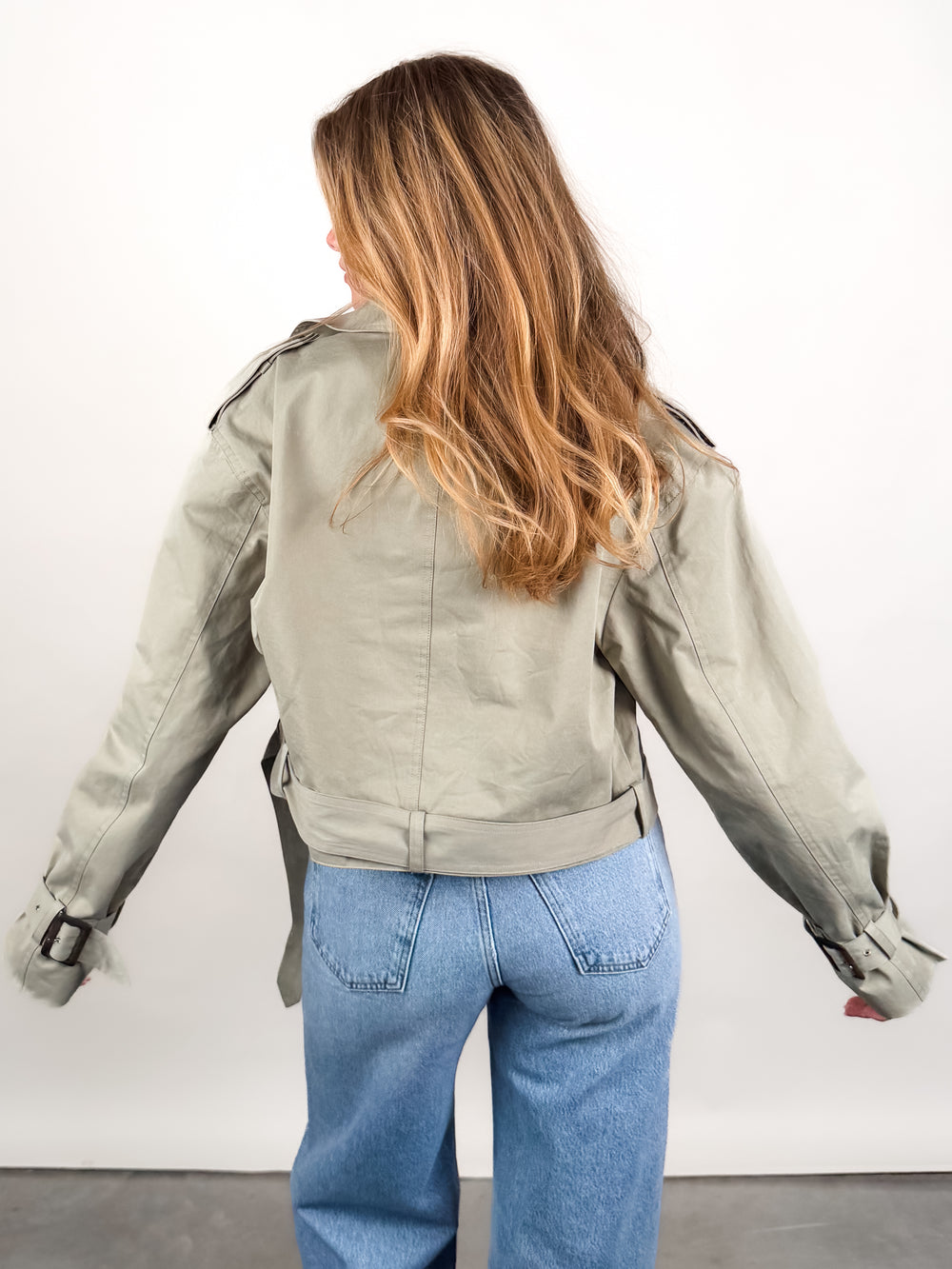 Business As Usual Cropped Trench Jacket