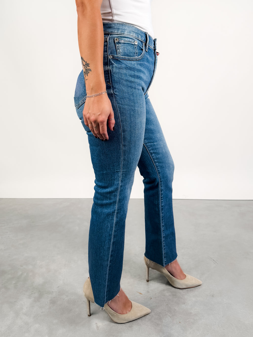 Shy Girl High Rise Crop Flare In Influencer