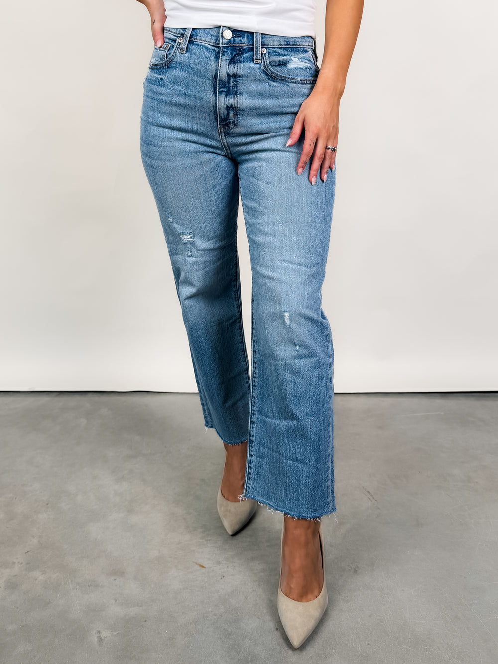 Sundaze Crop High Rise Straight in Marina Vintage