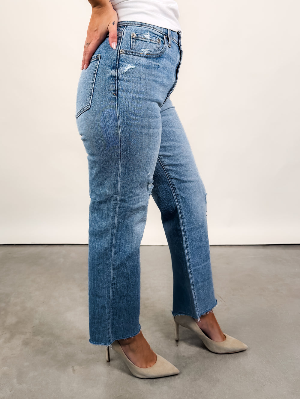 Sundaze Crop High Rise Straight in Marina Vintage