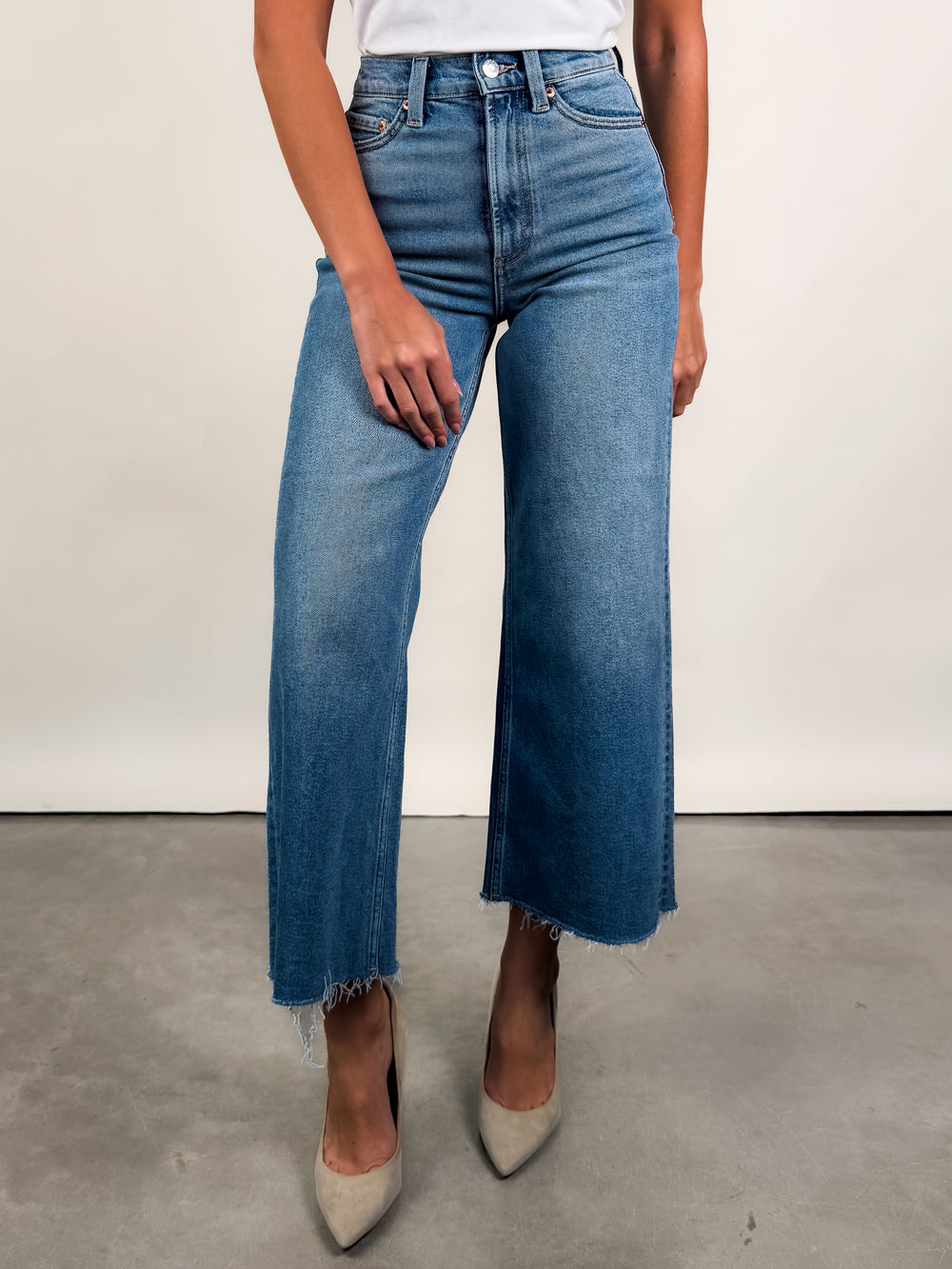 Lana Crop High Rise Ultra-Wide Leg Jean in Wild Heart