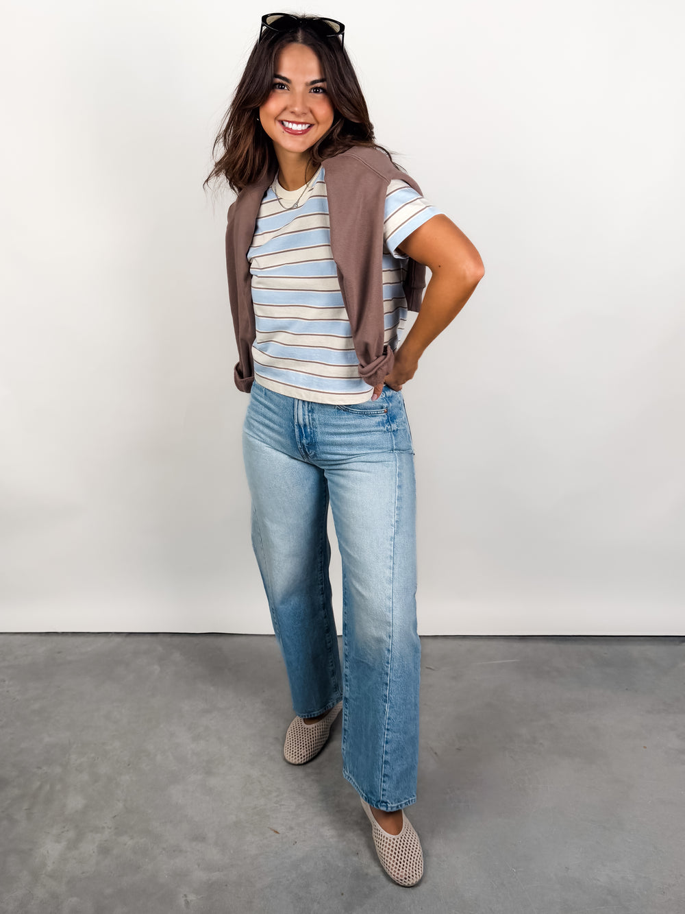 Gia Striped Crew Tee