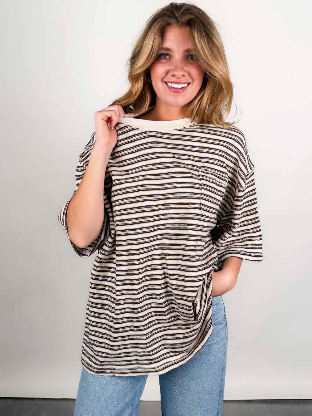 All Love Stripe Pocket Tee