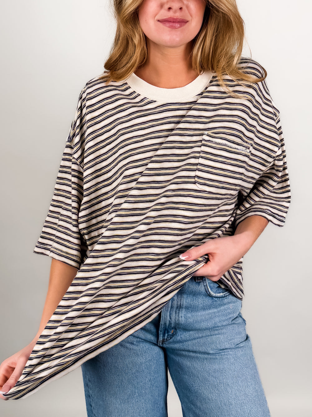 All Love Stripe Pocket Tee