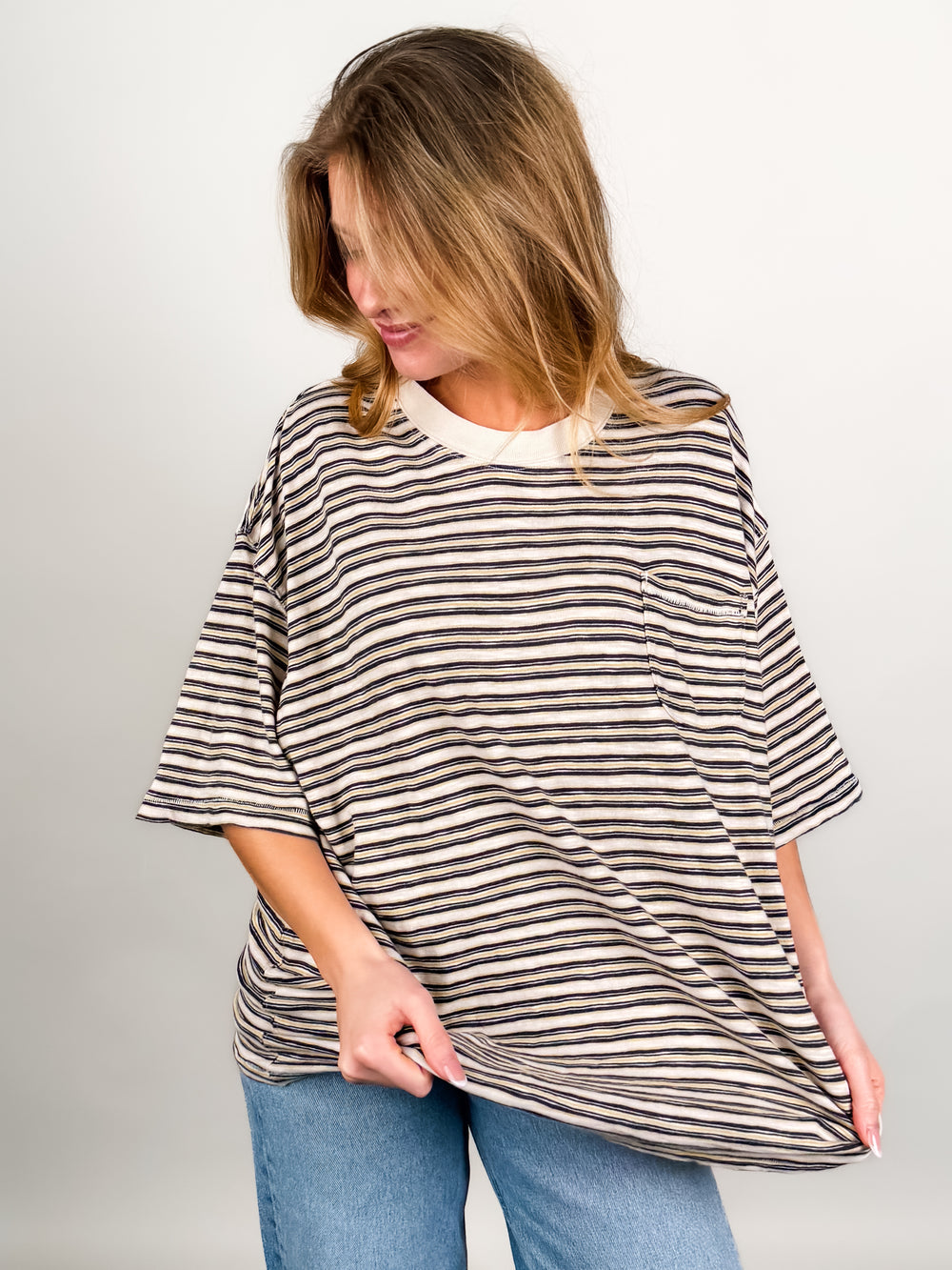 All Love Stripe Pocket Tee