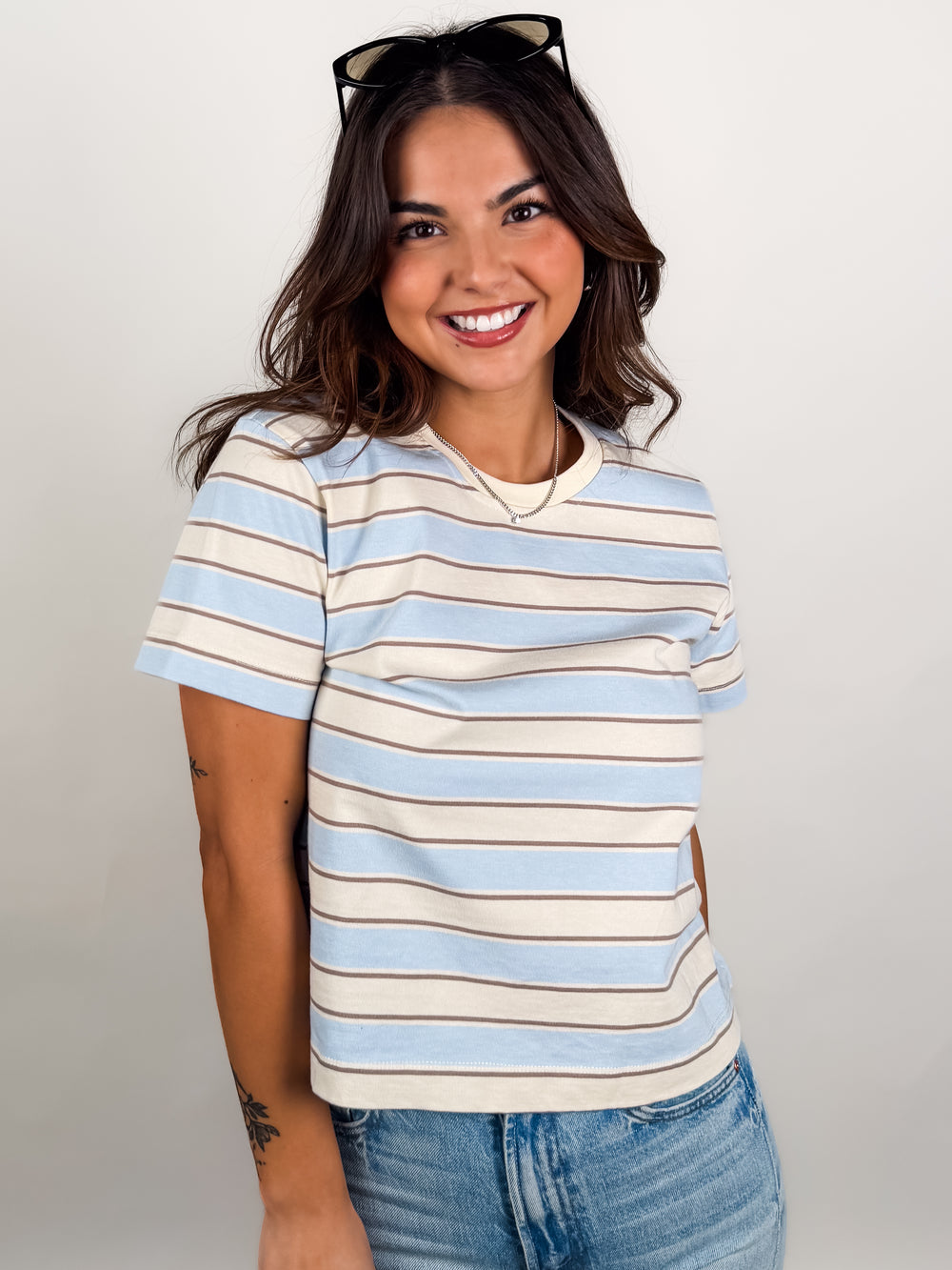 Gia Striped Crew Tee