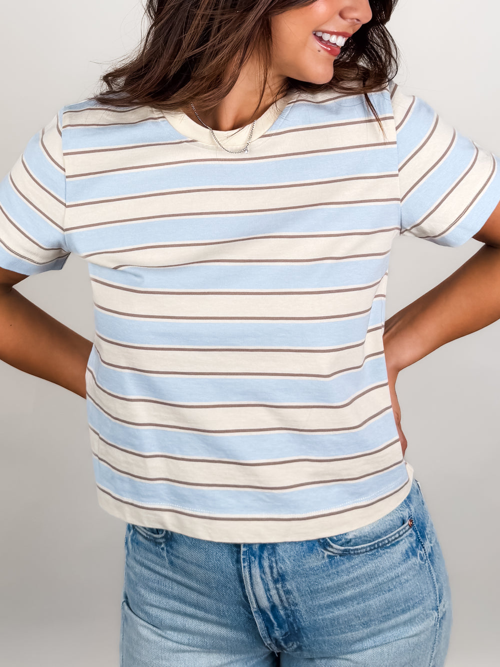 Gia Striped Crew Tee