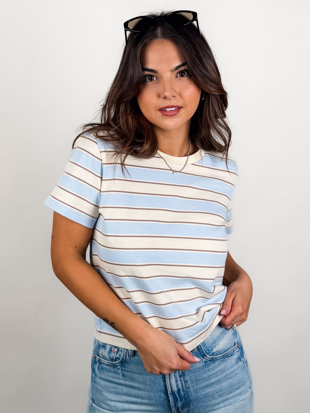 Gia Striped Crew Tee