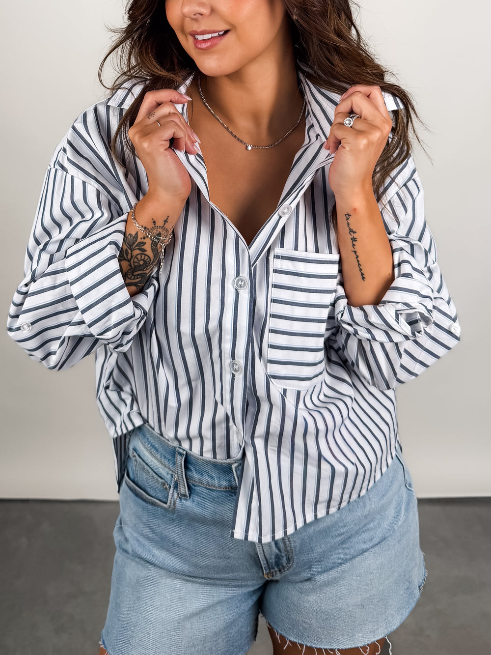 Kerwin Crisp Poplin LS Hi-Low Shirt