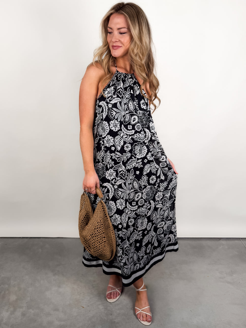 Viento Luz Floral Midi Dress