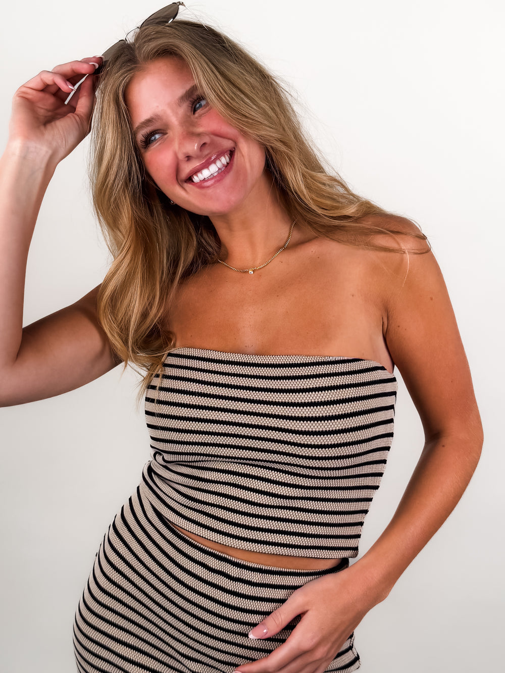 Caffari Stripe Tube Top