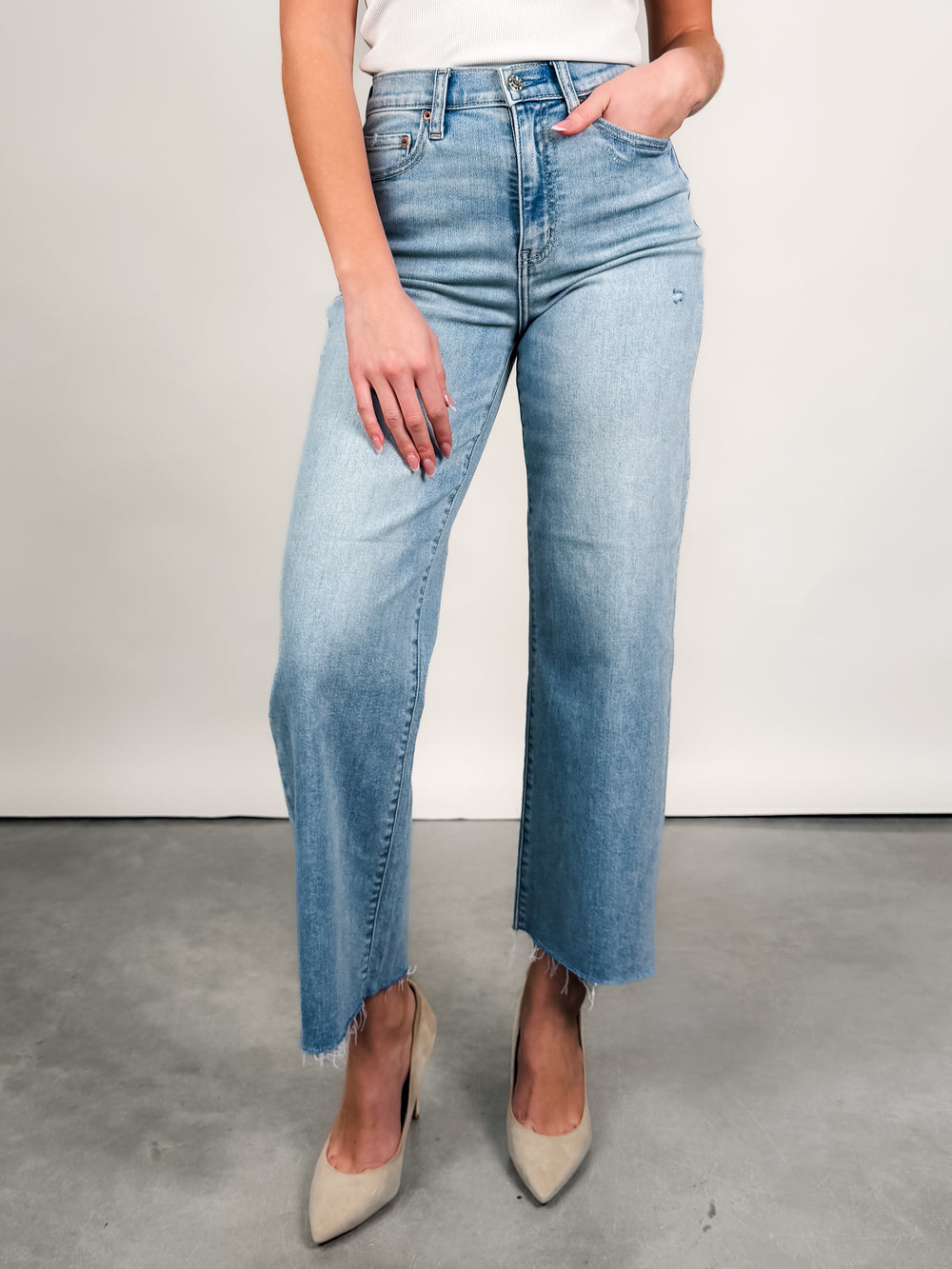 Pleaser High Rise Wide Ankle in New Light