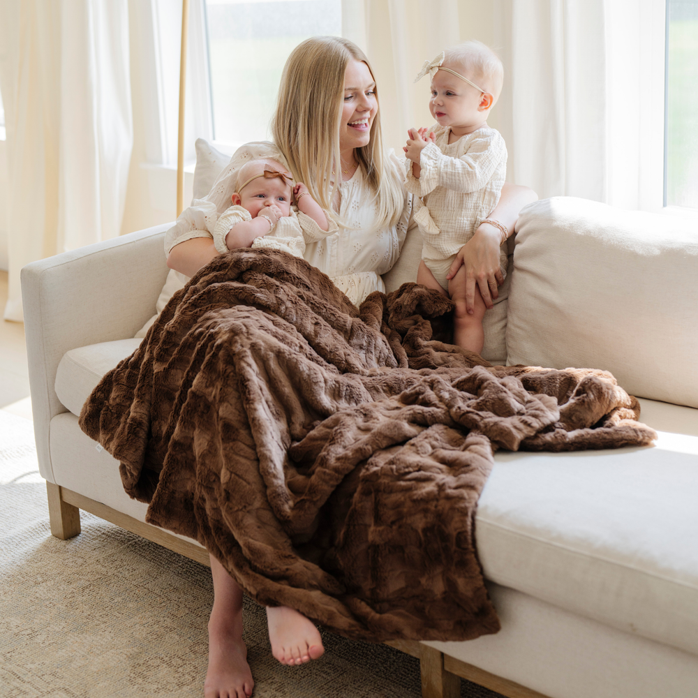 Patterned Faux Fur Throw Blanket