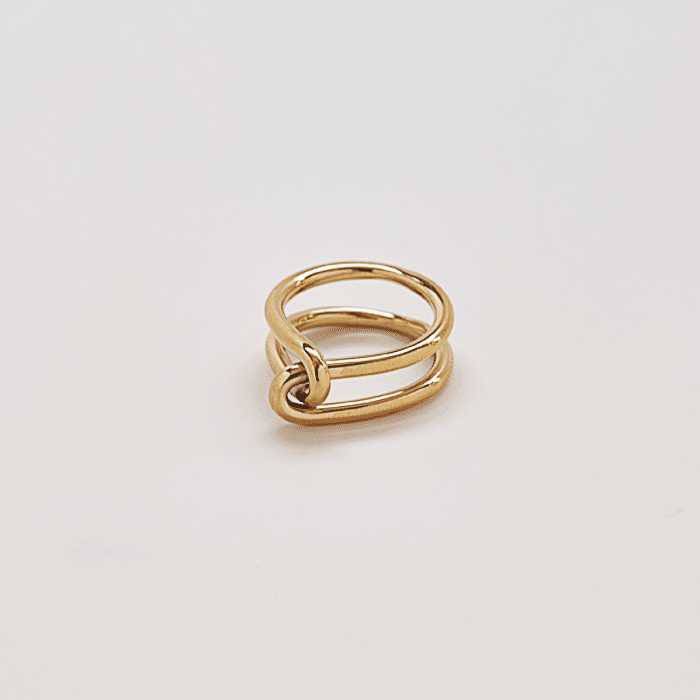Gold Double Knot Statement Ring