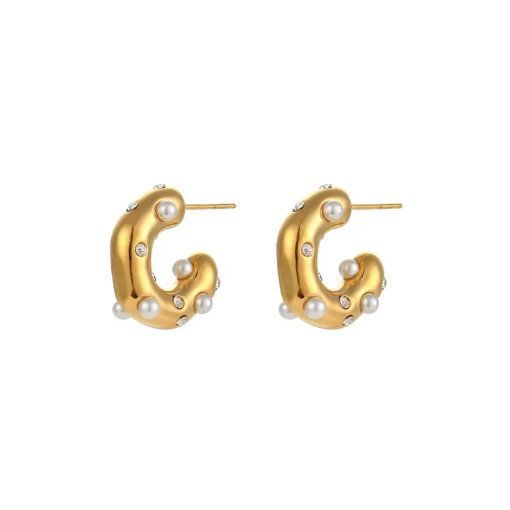 Carla Dainty Pearl CZ Hoops